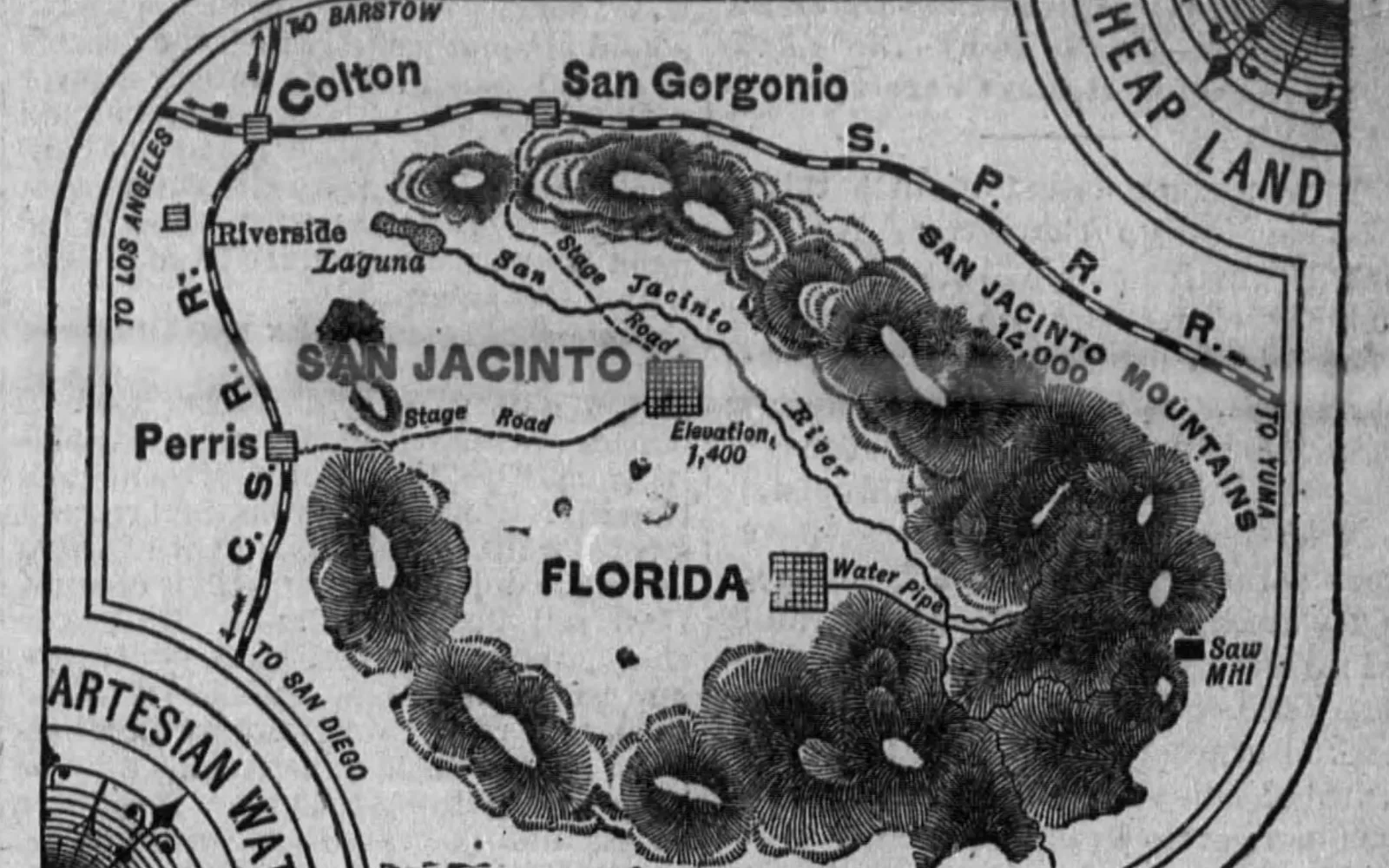 Historic promotional material for Artesian Water and Cheap Land in the San Jacinto Valley