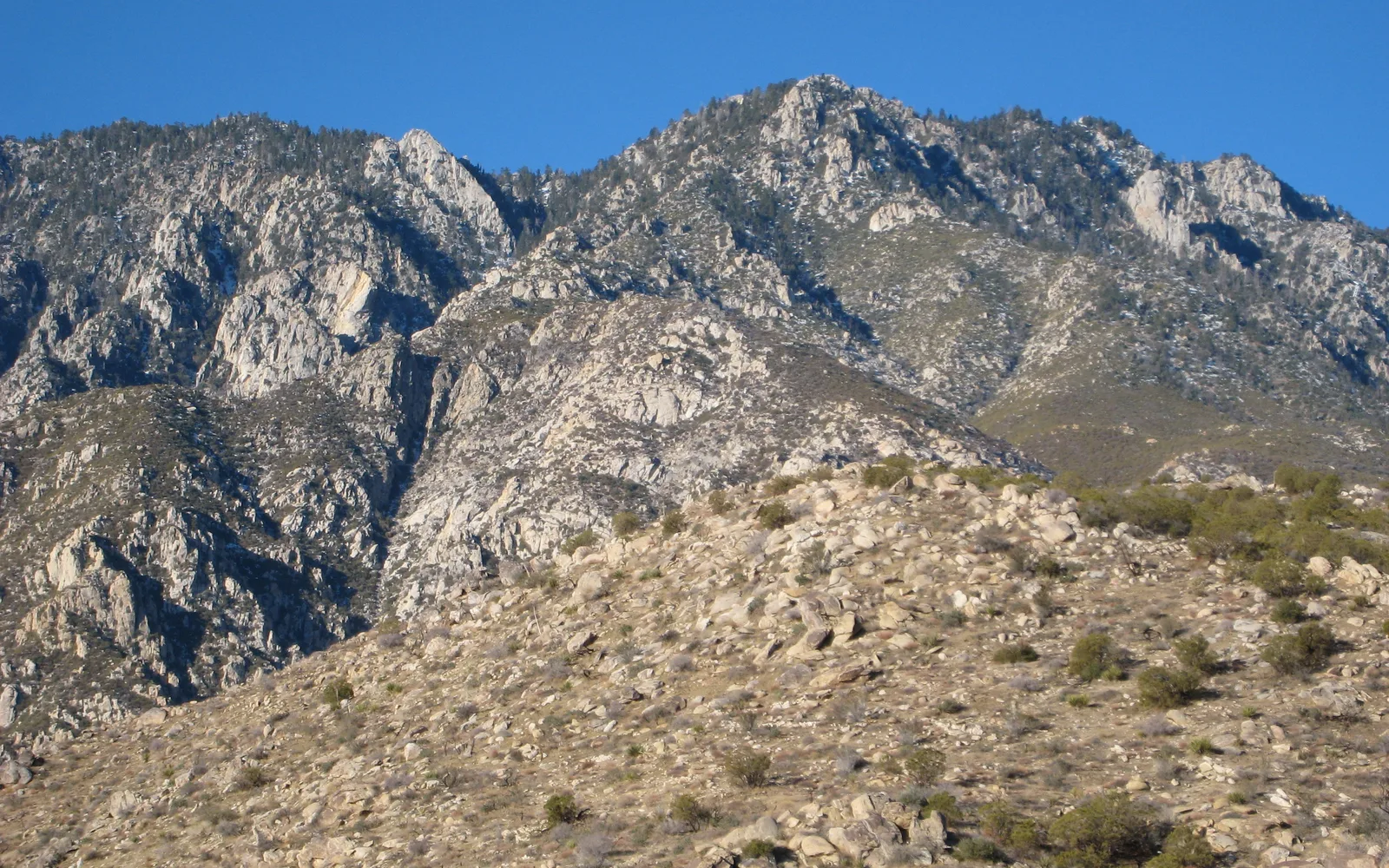 San Jacinto Peak from the east near the Cactus to Clouds trail
